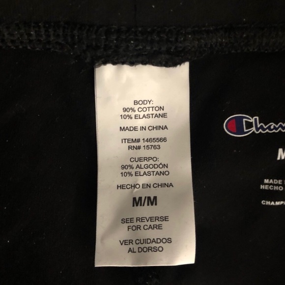 Champion High Rise Leggings Black Logo High Waisted Tights NEW - Picture 5 of 5